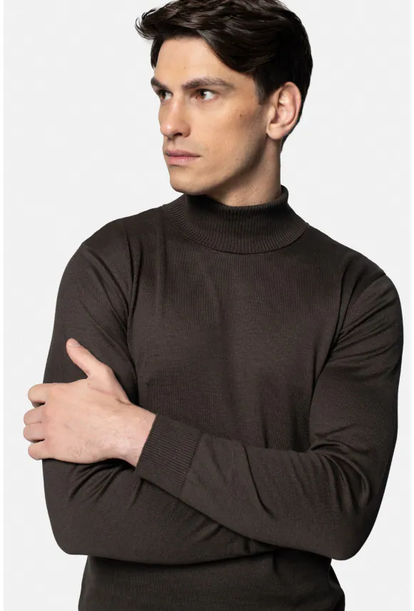 SWETER GROTTON GOLF BRĄZOWY 0001 Z BAWEŁNĄ