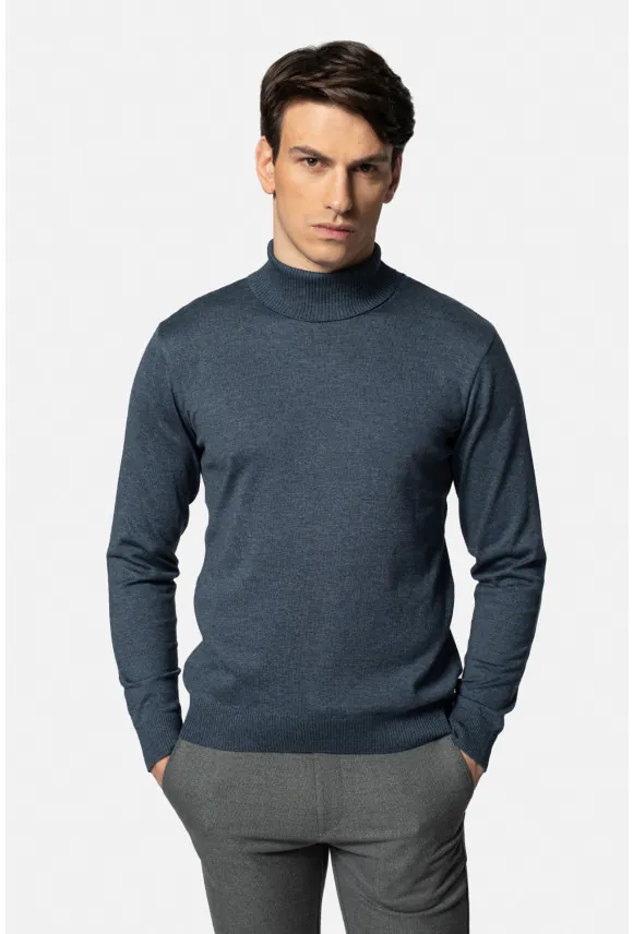 SWETER GROTTON GOLF NIEBIESKI 0001 Z BAWEŁNĄ