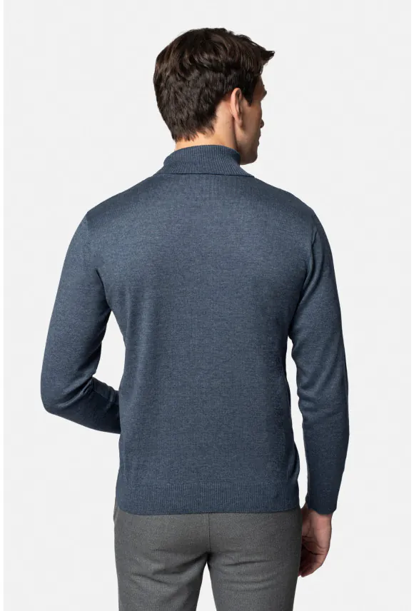 SWETER GROTTON GOLF NIEBIESKI 0001 Z BAWEŁNĄ