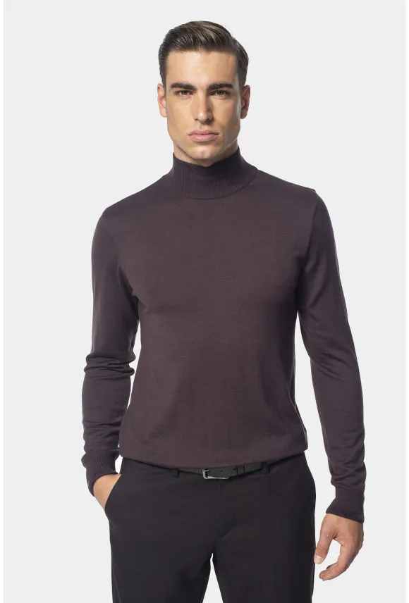 SWETER GIUNTI PÓŁGOLF FIOLETOWY 0001 Z WISKOZY