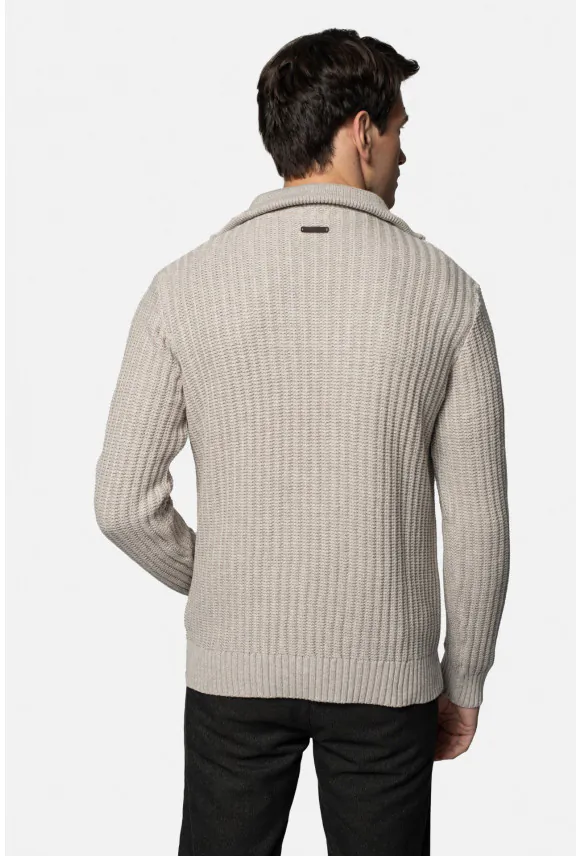 SWETER TURIA TROYER/TYPU TROYER BEŻOWY Z BAWEŁNĄ