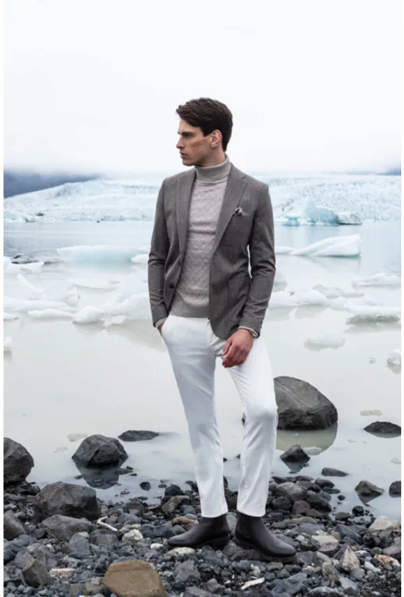 SWETER RODENAS GOLF BEŻOWY Z BAWEŁNĄ