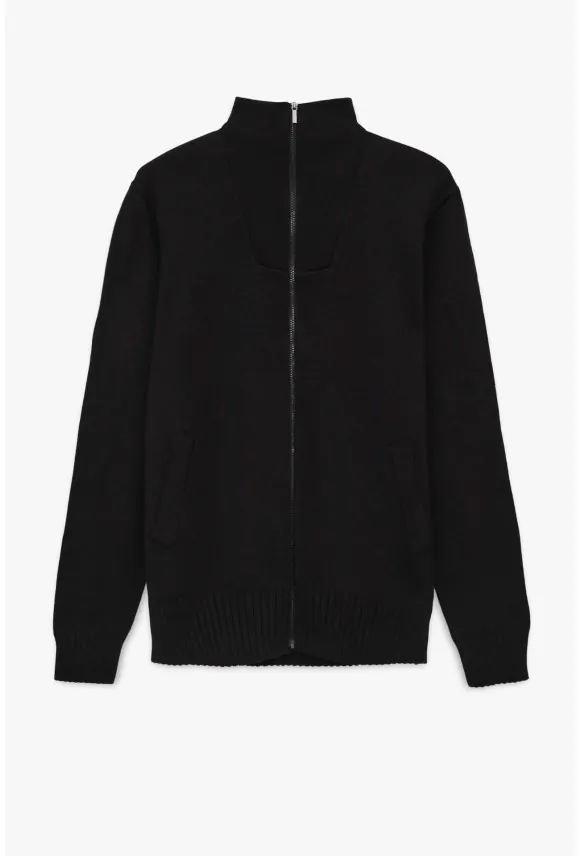 SWETER ALTER ROZPINANY CZARNY Z BAWEŁNĄ