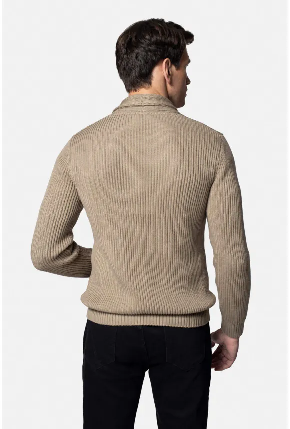 SWETER CAVITE ROZPINANY BEŻOWY Z WEŁNĄ