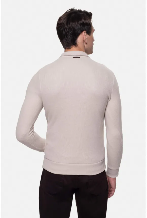 BLUZA LUDRES TROYER/TYPU TROYER BEŻOWA Z WEŁNĄ