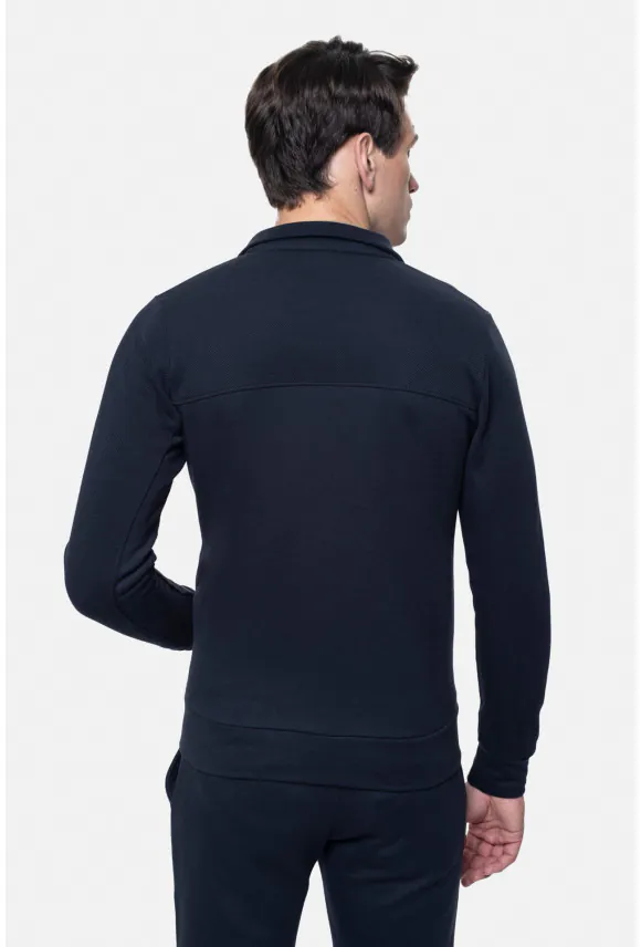 BLUZA URBANO ROZPINANY GRANATOWA Z BAWEŁNĄ