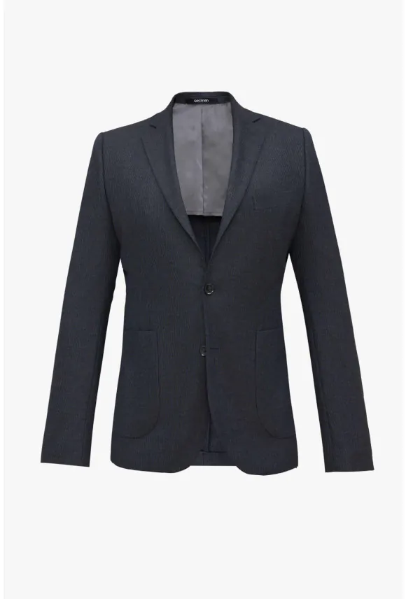 MARYNARKA ALEDO GRANATOWA SLIM FIT JEDNORZĘDOWA
