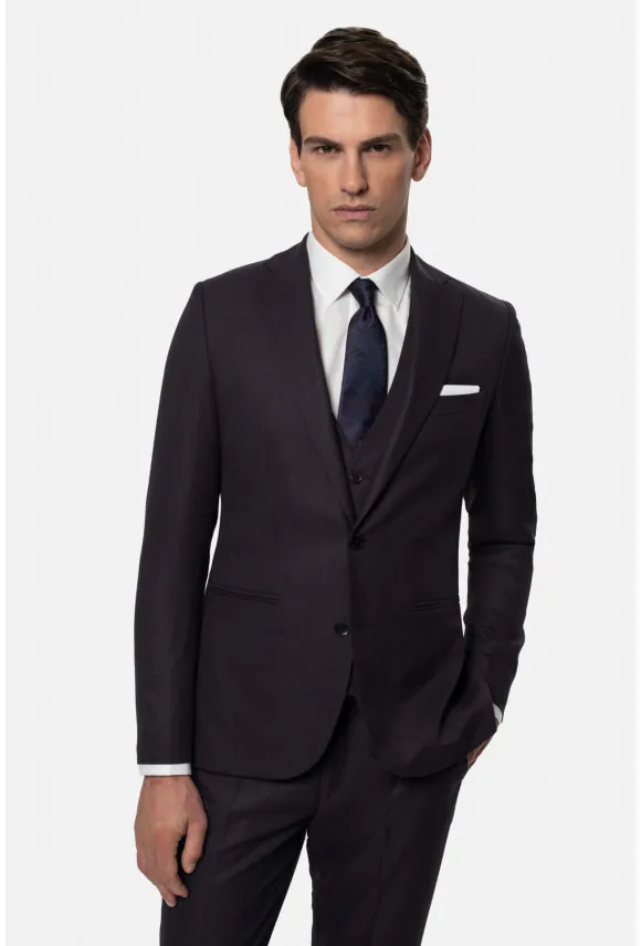 MARYNARKA MOLISE FIOLETOWA SUPER SLIM FIT JEDNORZĘDOWA
