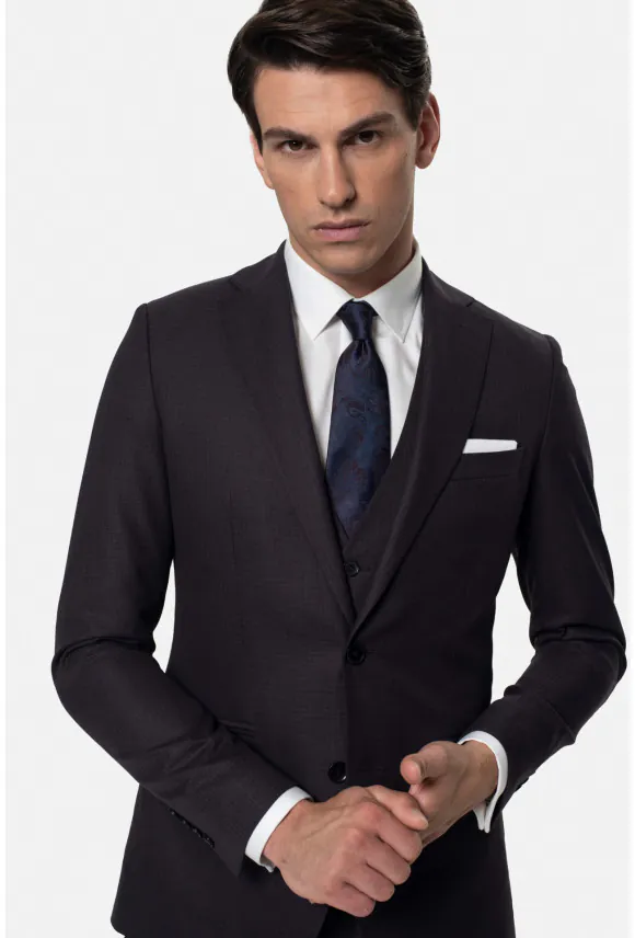 MARYNARKA MOLISE FIOLETOWA SUPER SLIM FIT JEDNORZĘDOWA