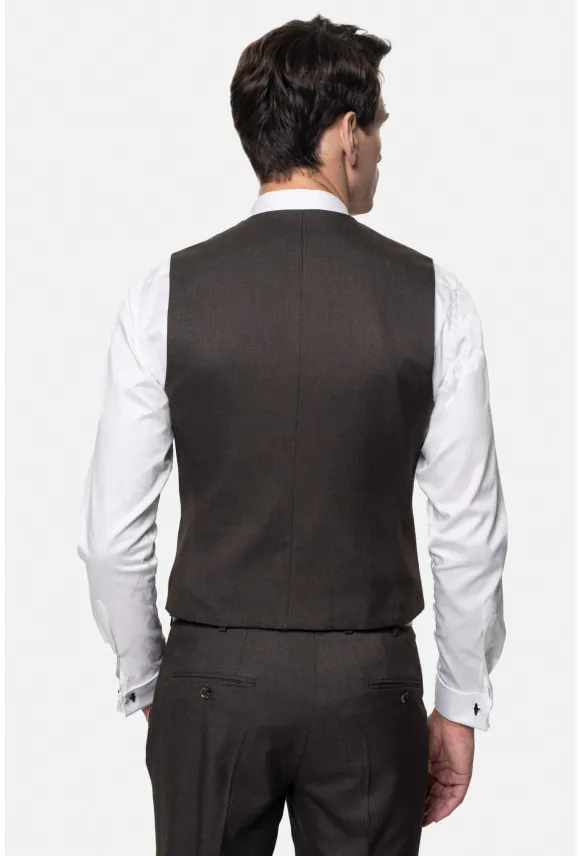 KAMIZELKA AMANDI SLIM FIT BRĄZOWA JEDNORZĘDOWA