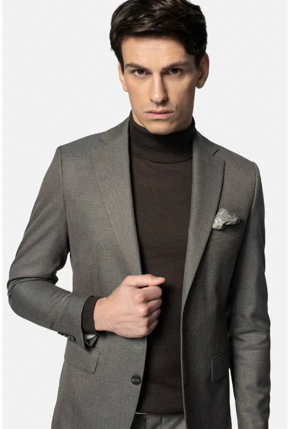 MARYNARKA LACENO BEŻOWA SLIM FIT JEDNORZĘDOWA