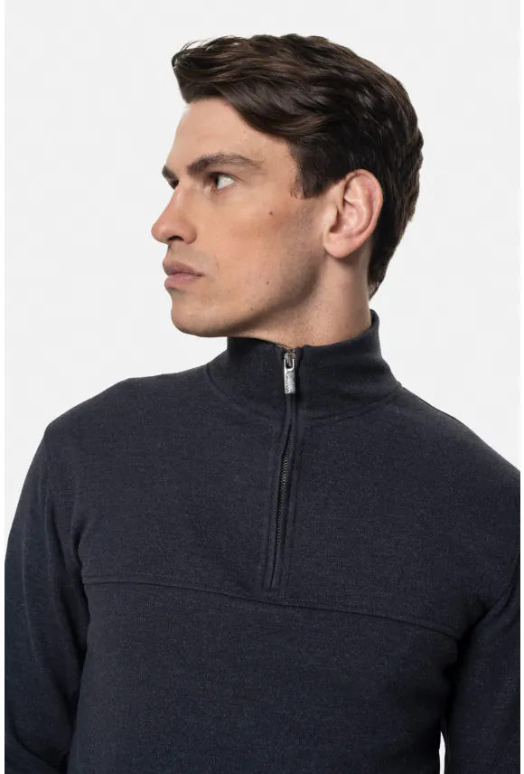 BLUZA ESTRADA TROYER/TYPU TROYER GRANATOWA Z BAWEŁNĄ