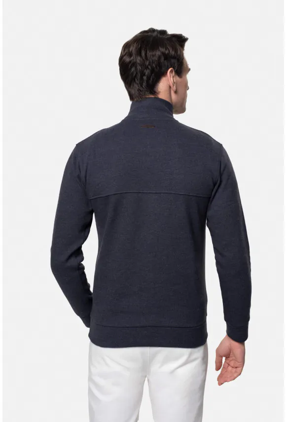 BLUZA ESTRADA TROYER/TYPU TROYER GRANATOWA Z BAWEŁNĄ