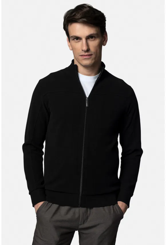 BLUZA OSANI ROZPINANY CZARNA Z BAWEŁNĄ
