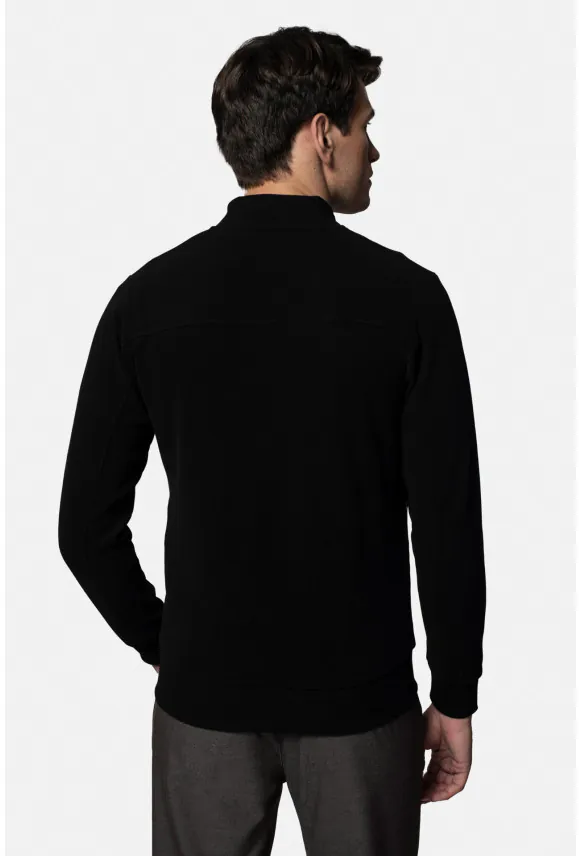 BLUZA OSANI ROZPINANY CZARNA Z BAWEŁNĄ