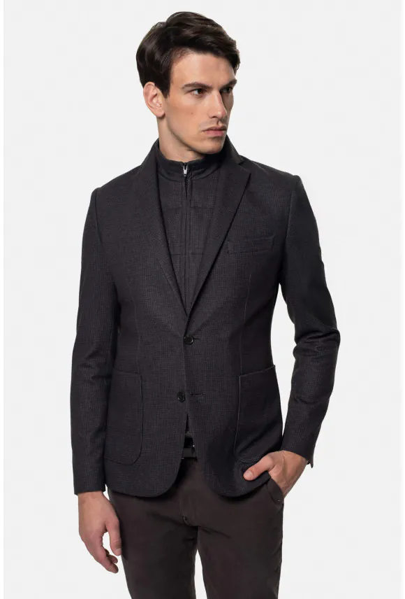 MARYNARKA DOZWIL BRĄZOWA SLIM FIT JEDNORZĘDOWA