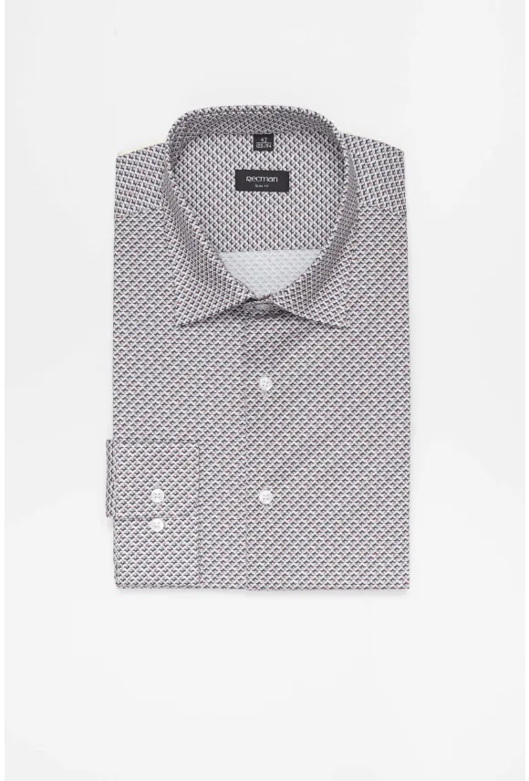 KOSZULA COLINE 3325E DŁUGI RĘKAW SLIM FIT GRAFITOWA Z BAWEŁNY