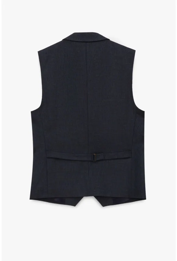 KAMIZELKA ALEDO SLIM FIT GRANATOWA JEDNORZĘDOWA