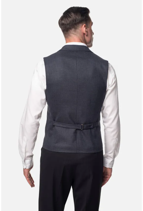 KAMIZELKA ALEDO SLIM FIT GRANATOWA JEDNORZĘDOWA