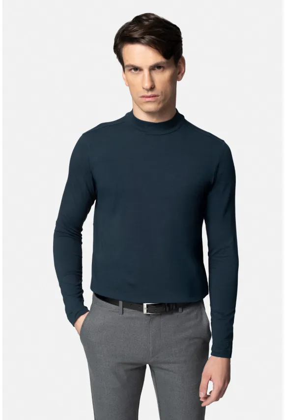 BLUZA ALDEA PÓŁGOLF ZIELONA Z BAWEŁNY