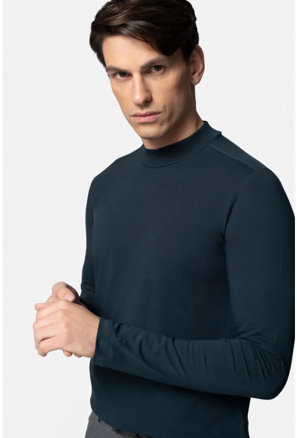 BLUZA ALDEA PÓŁGOLF ZIELONA Z BAWEŁNY
