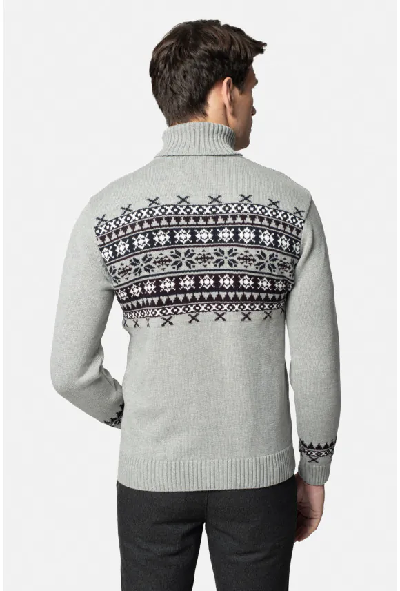 SWETER XMAS NATALE GOLF SZARY Z BAWEŁNĄ