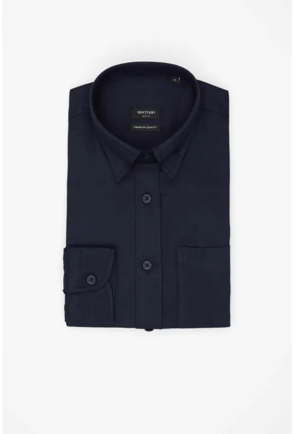 KOSZULA FORMENTO 3322C DŁUGI RĘKAW SLIM FIT GRANATOWA Z BAWEŁNĄ
