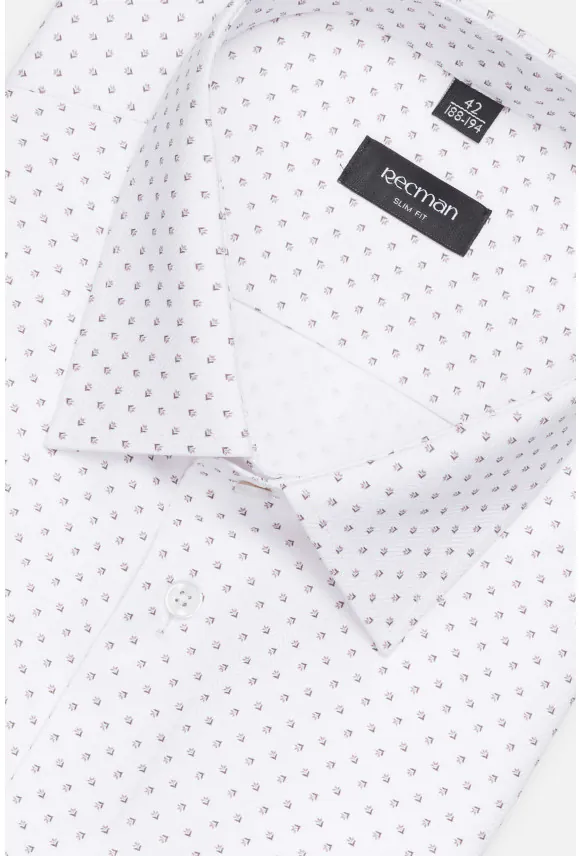 KOSZULA CORSINI 3326E DŁUGI RĘKAW SLIM FIT BIAŁA Z BAWEŁNĄ