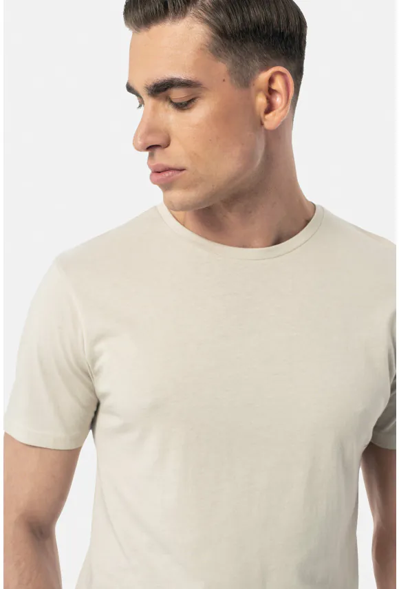 T SHIRT MUXAL BEŻOWY Z MODALEM