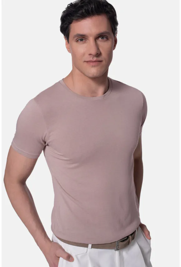 T SHIRT MUXAL RÓŻOWY Z MODALEM
