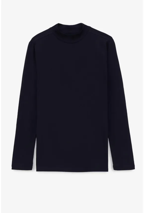 BLUZA ALDEA PÓŁGOLF GRANATOWA 0001 Z BAWEŁNY