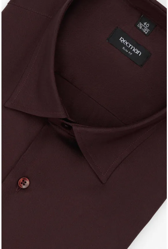 KOSZULA VERSONE 3334E DŁUGI RĘKAW SLIM FIT FIOLETOWA Z BAWEŁNY