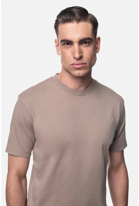 T SHIRT SEPINO BEŻOWY Z BAWEŁNY