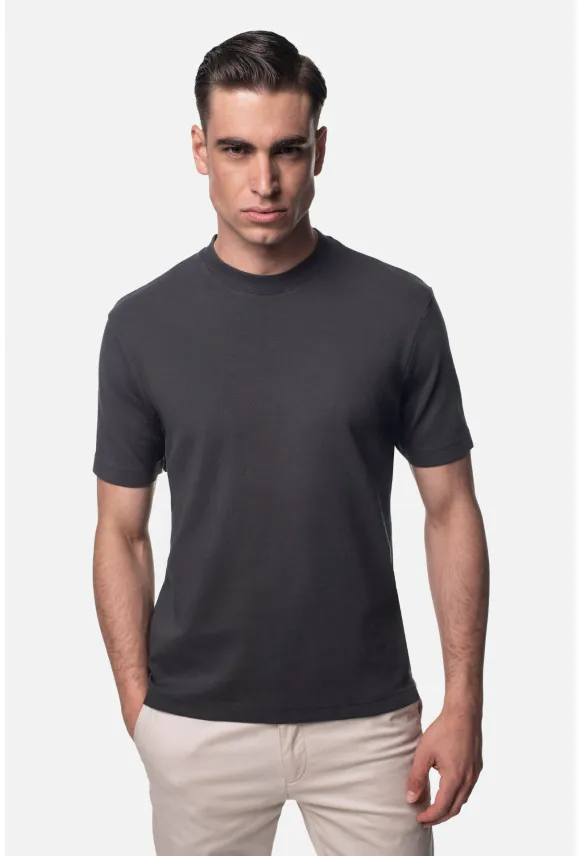 T SHIRT SEPINO GRAFITOWY Z BAWEŁNY