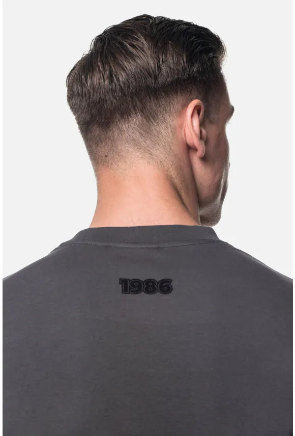 T SHIRT SEPINO GRAFITOWY Z BAWEŁNY