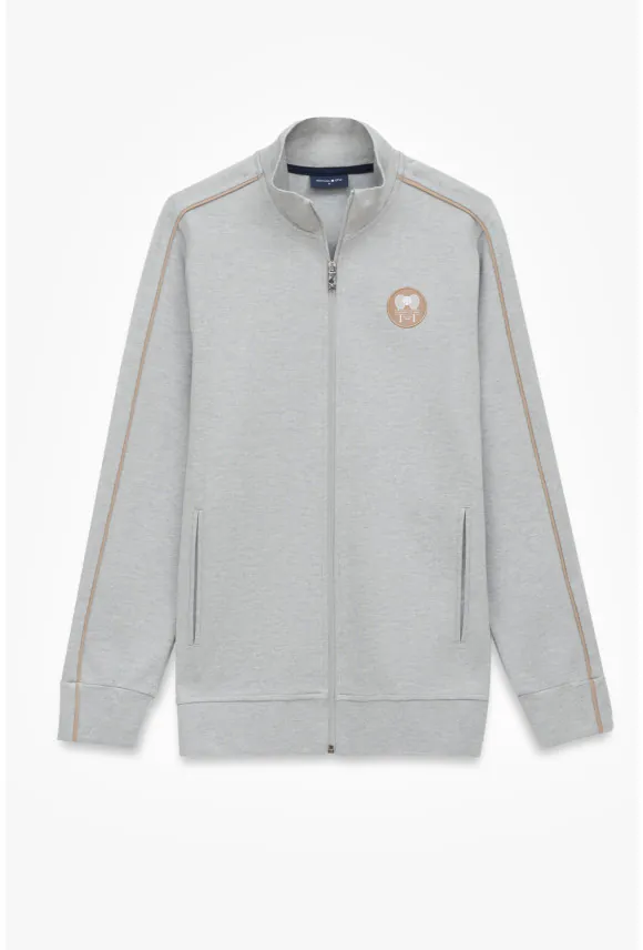 BLUZA TENNIS CLUB 206 ROZPINANY SZARA Z WISKOZĄ