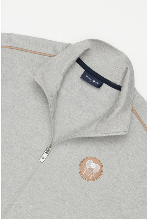 BLUZA TENNIS CLUB 206 ROZPINANY SZARA Z WISKOZĄ