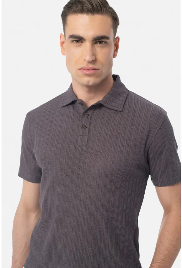 KOSZULKA POLO AVILA BRĄZOWA Z MODALEM