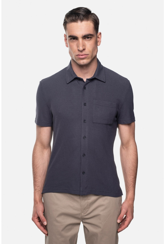 KOSZULKA POLO MURA GRANATOWA Z WISKOZY KOSZULKA POLO MURA GRANATOWA Z WISKOZY