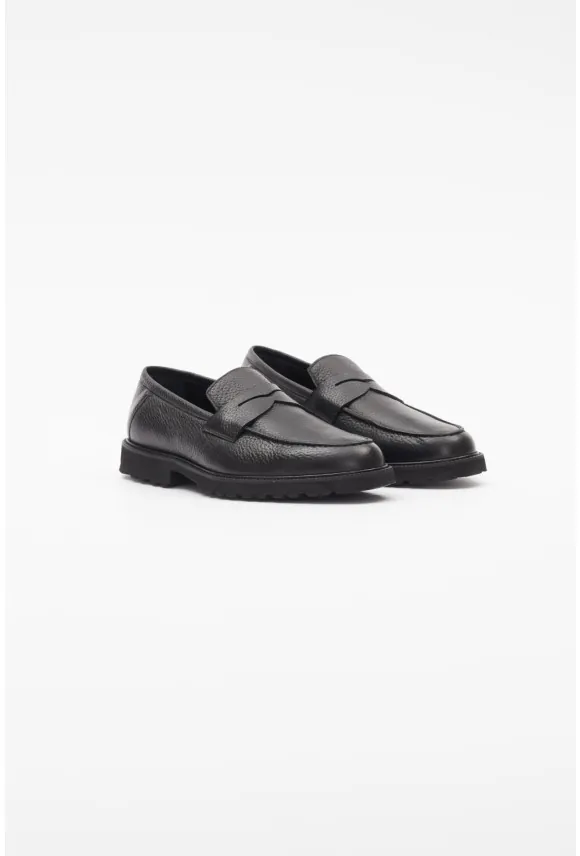 OBUWIE LOAFERSY M2605 CZARNE ZE SKÓRY NATURALNEJ
