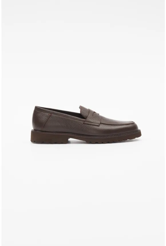 OBUWIE LOAFERSY M2605 BRĄZOWE ZE SKÓRY NATURALNEJ