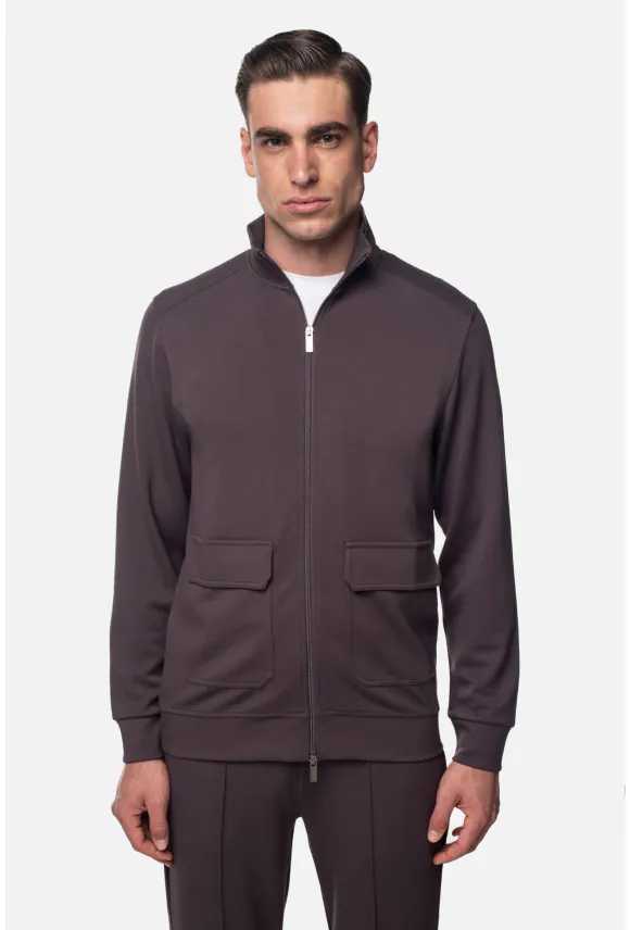 BLUZA FARA ROZPINANY BRĄZOWA Z MODALEM