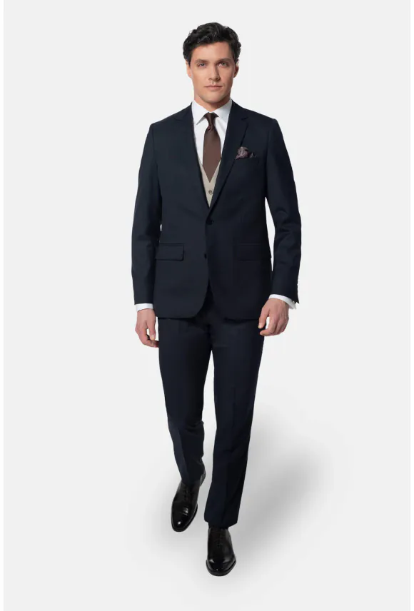 GARNITUR WINOLIA 325 GRANATOWY SLIM FIT JEDNORZĘDOWY Z WEŁNĄ