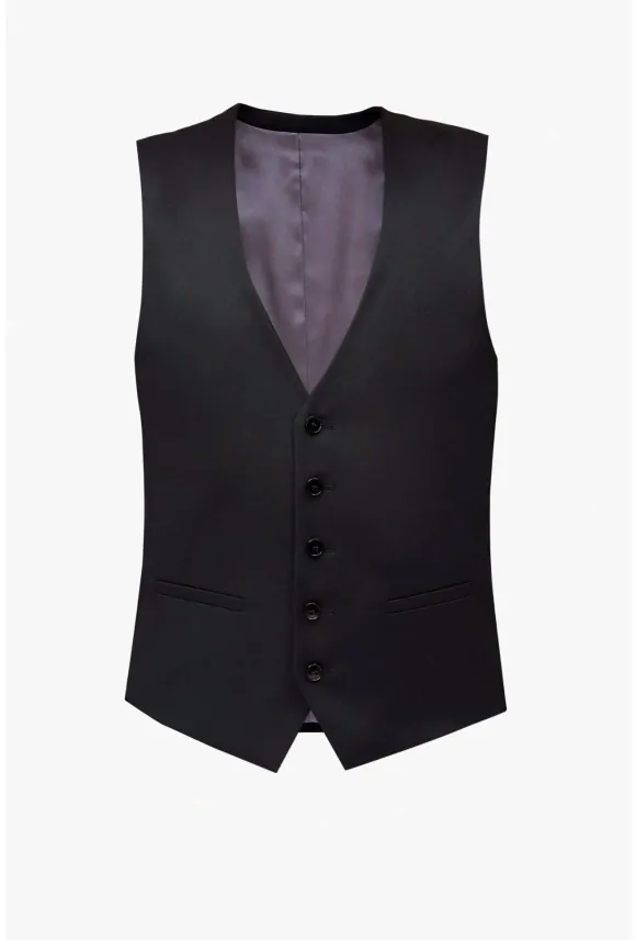 KAMIZELKA BERNETOS SLIM FIT CZARNA JEDNORZĘDOWA
