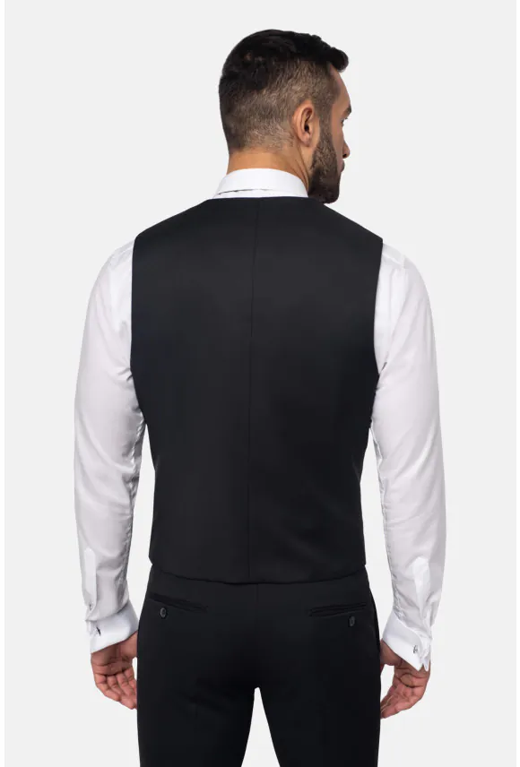 KAMIZELKA BERNETOS SLIM FIT CZARNA JEDNORZĘDOWA