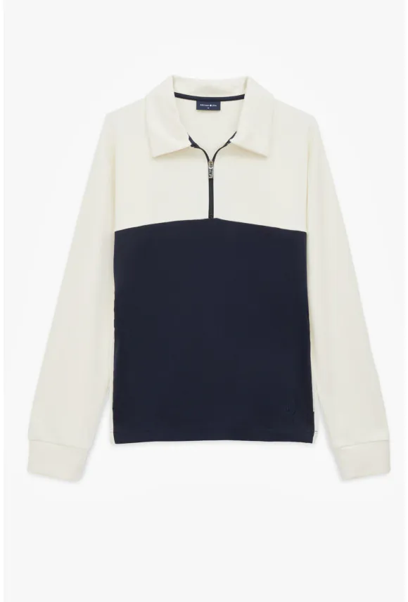 BLUZA TENNIS CLUB 203 TROYER/TYPU TROYER GRANATOWA Z MODALEM