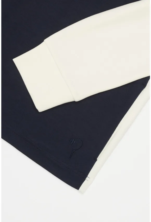 BLUZA TENNIS CLUB 203 TROYER/TYPU TROYER GRANATOWA Z MODALEM