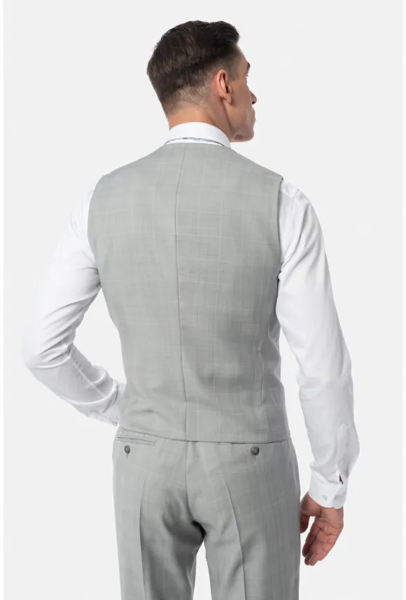 KAMIZELKA MILIS SLIM FIT SZARA DWURZĘDOWA Z WEŁNĄ
