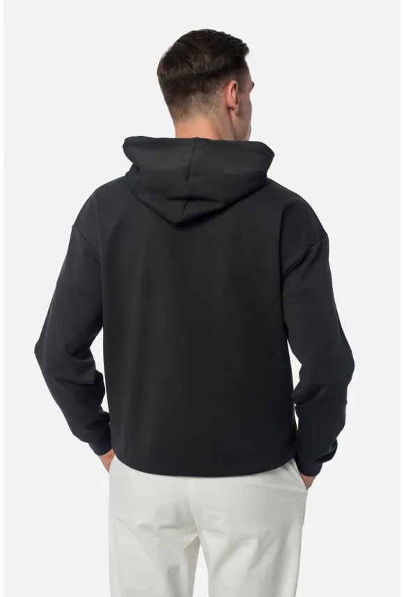 BLUZA PELOS Z OKRĄGŁYM DEKOLTEM GRAFITOWA Z BAWEŁNY