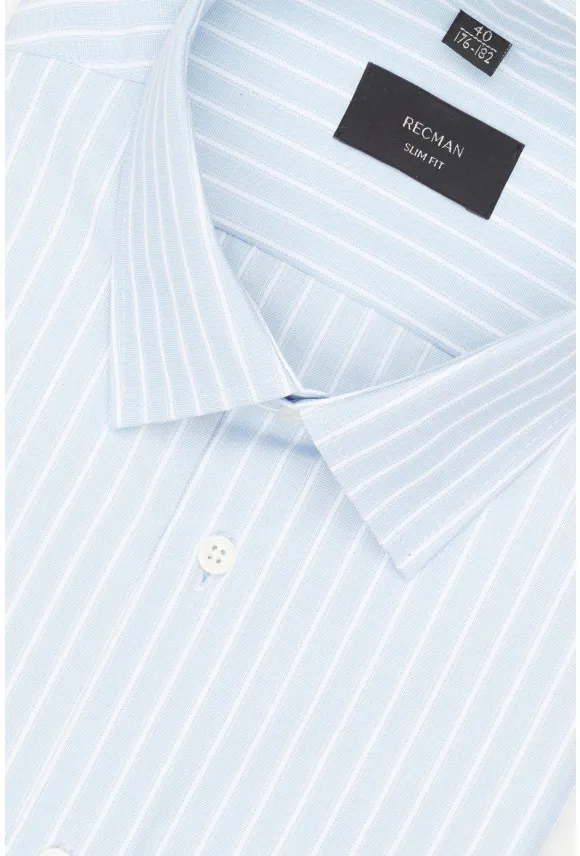 KOSZULA COFINO 3339T DŁUGI RĘKAW SLIM FIT BŁĘKITNA Z BAWEŁNĄ